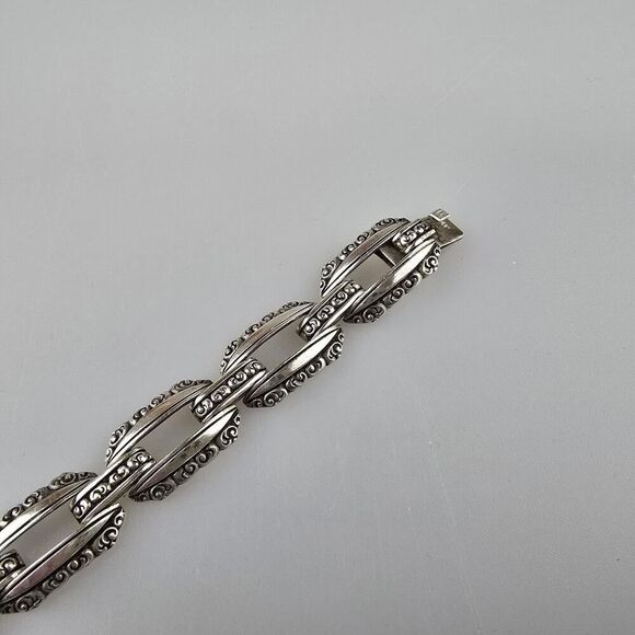 Vintage Sterling Silver 925 Ornate Link Bracelet 18cm - Picture 4 of 6